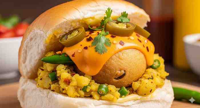 झटपट चिली चीज वड़ा पाव रेसिपी | Quick Chilli Cheese Vada Pav Recipe in Hindi