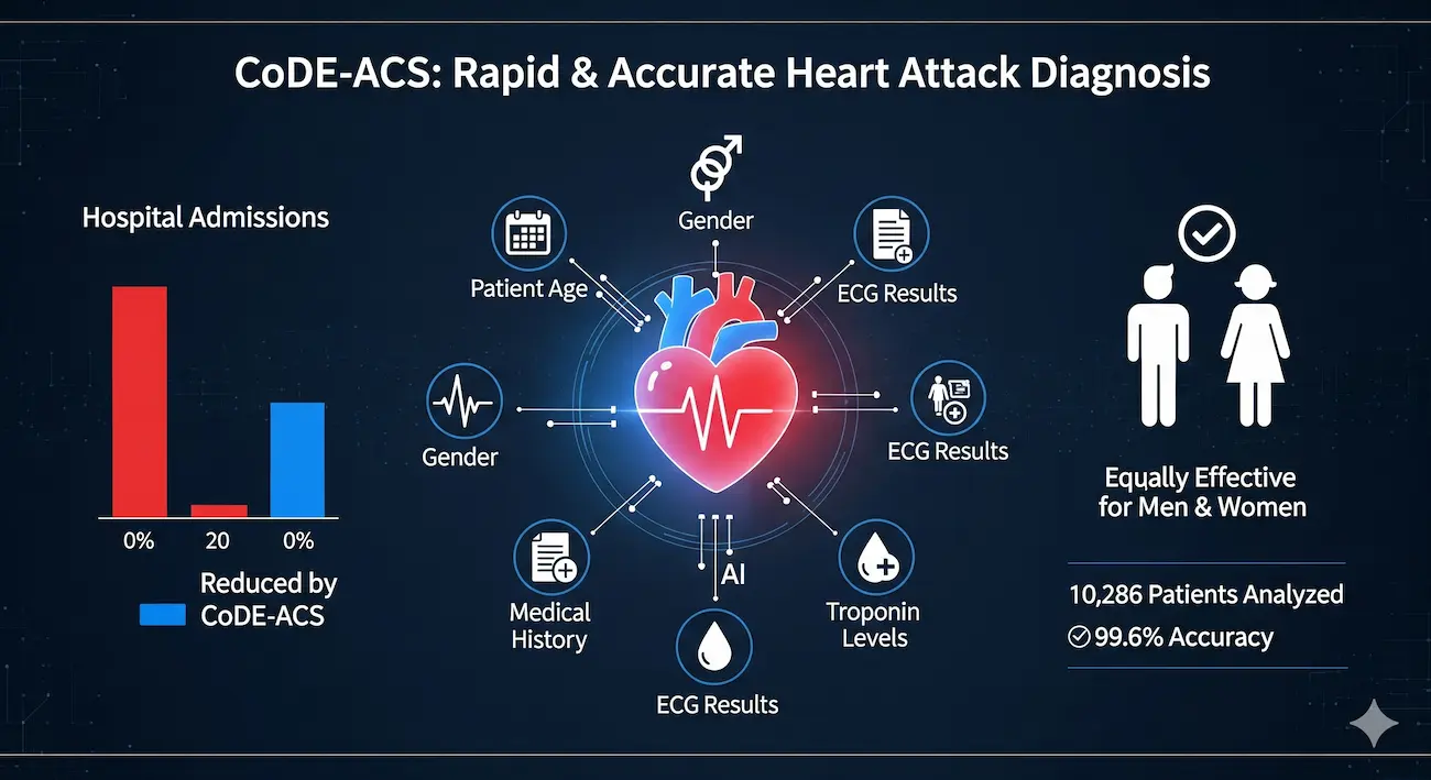 AI CoDE-ACS Heart Attack Diagnosis Tool in Hindi फAI आधारित CoDE-ACS परीक्षण से दिल के दौरे का सटीक निदान