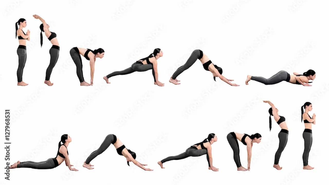 सूर्य नमस्कार योग के बारह आसन – मधुमेह, हृदय और पाचन स्वास्थ्य के लिए लाभकारी योग अभ्यास