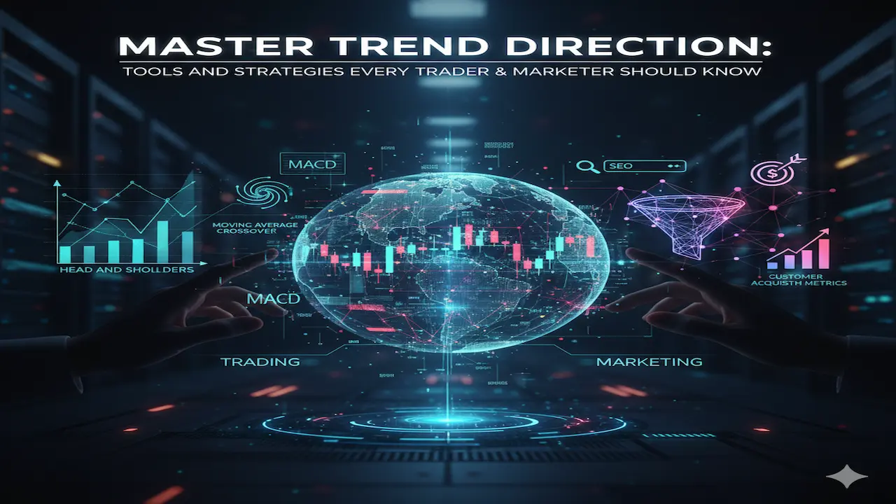 Trend direction analysis chart showing upward and downward market movement